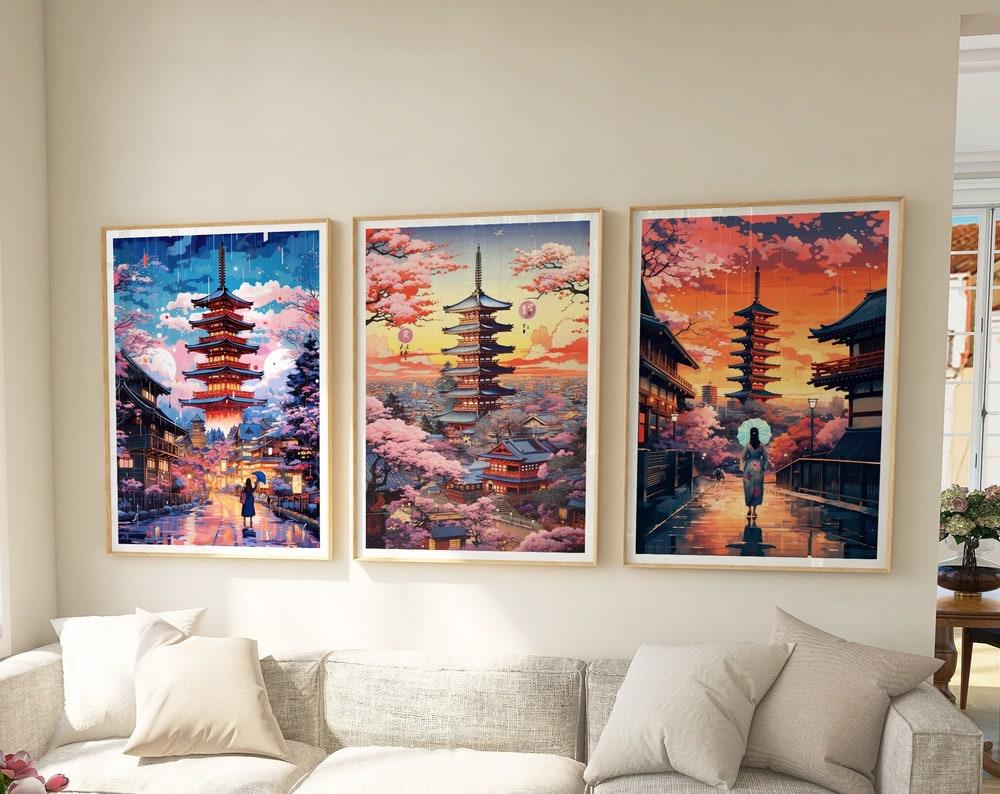 Kyoto Posters, Pink Cherry Blossom Print