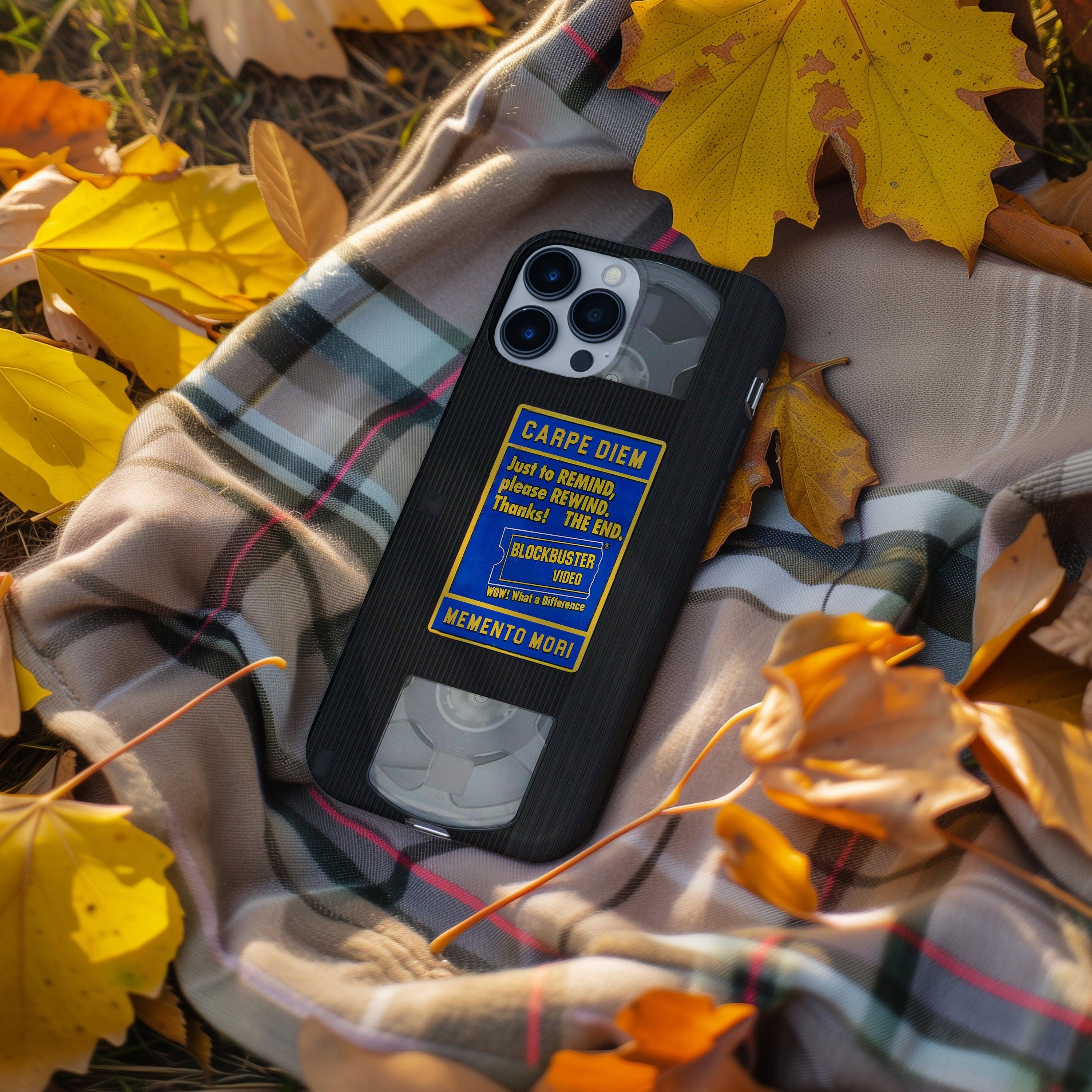 Memento Mori VHS Cassette Tape, Blockbuster Video Phone Case, Retro iPhone Cover, Stoic Quote, Motivational Movie Art, 90s Nostalgia Gift