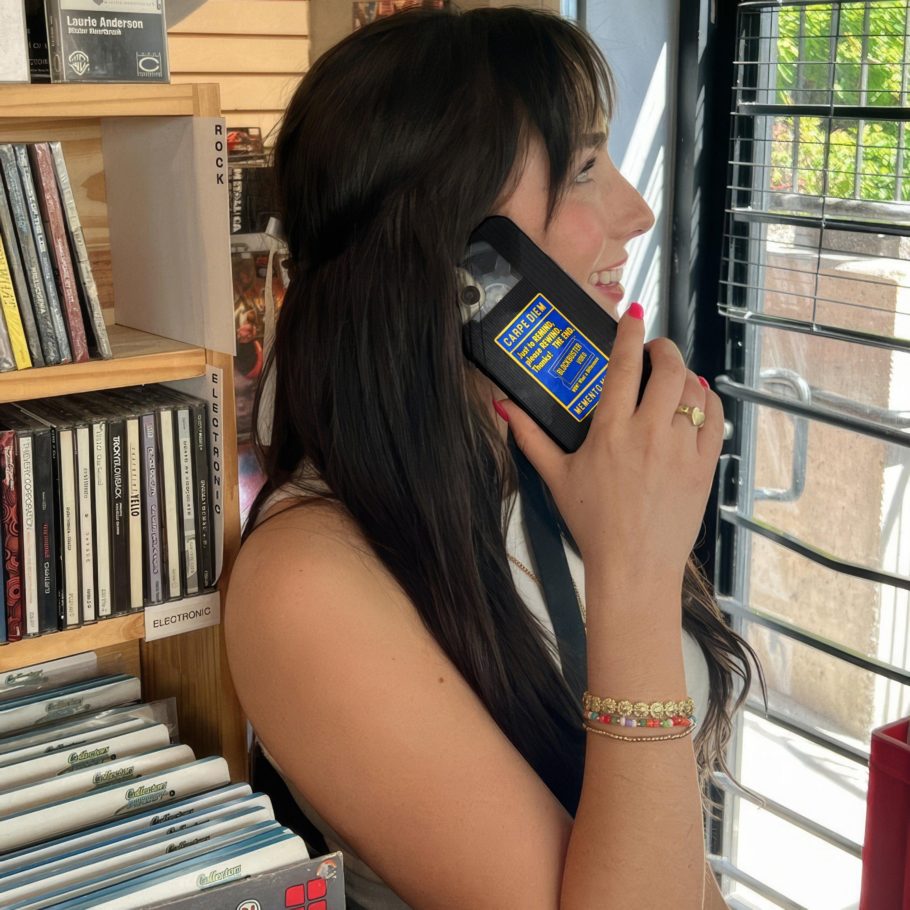 Memento Mori VHS Cassette Tape Phone Case, Stoic Quote Art, Blockbuster Video Poster, Retro iPhone Cover, 90s Nostalgia Gift